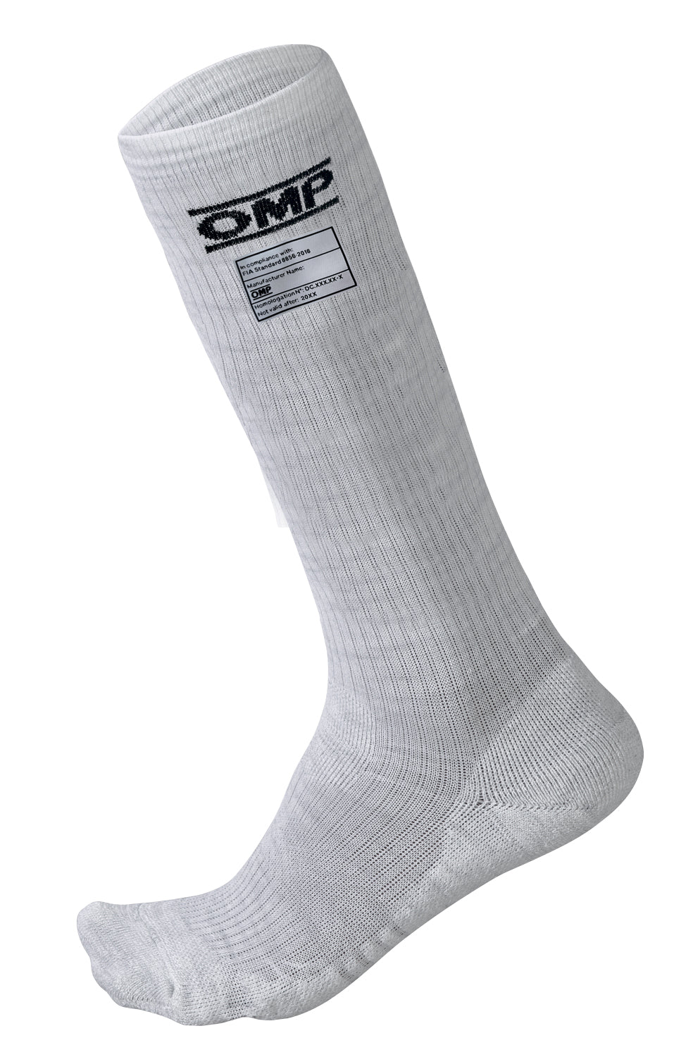 OMP IE0-0766-A01-020-L Racing Socks One MY2021, FIA 8856-2018, White, Size L Photo-0