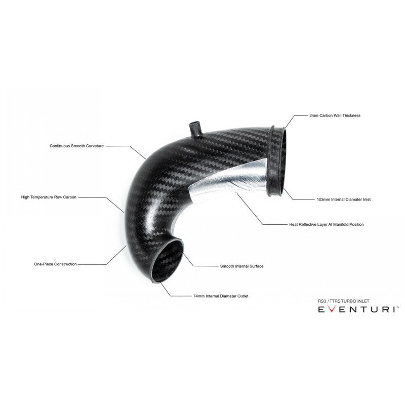 EVENTURI EVE-TRB8V8S-LHD-NIL Carbon Turbo Inlet with No Flance for AUDI RS3 8Y / TTRS Gen 2 LHD Photo-6