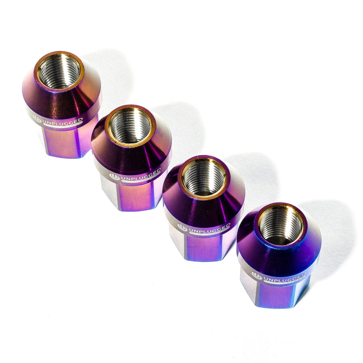 UNPLUGGED PERFORMANCE UP-MU-001-4.1 Lug Nut Set, Titanium 64 Grade, Burnt Ti Finish, Short Length for TESLA Model 3 Photo-0