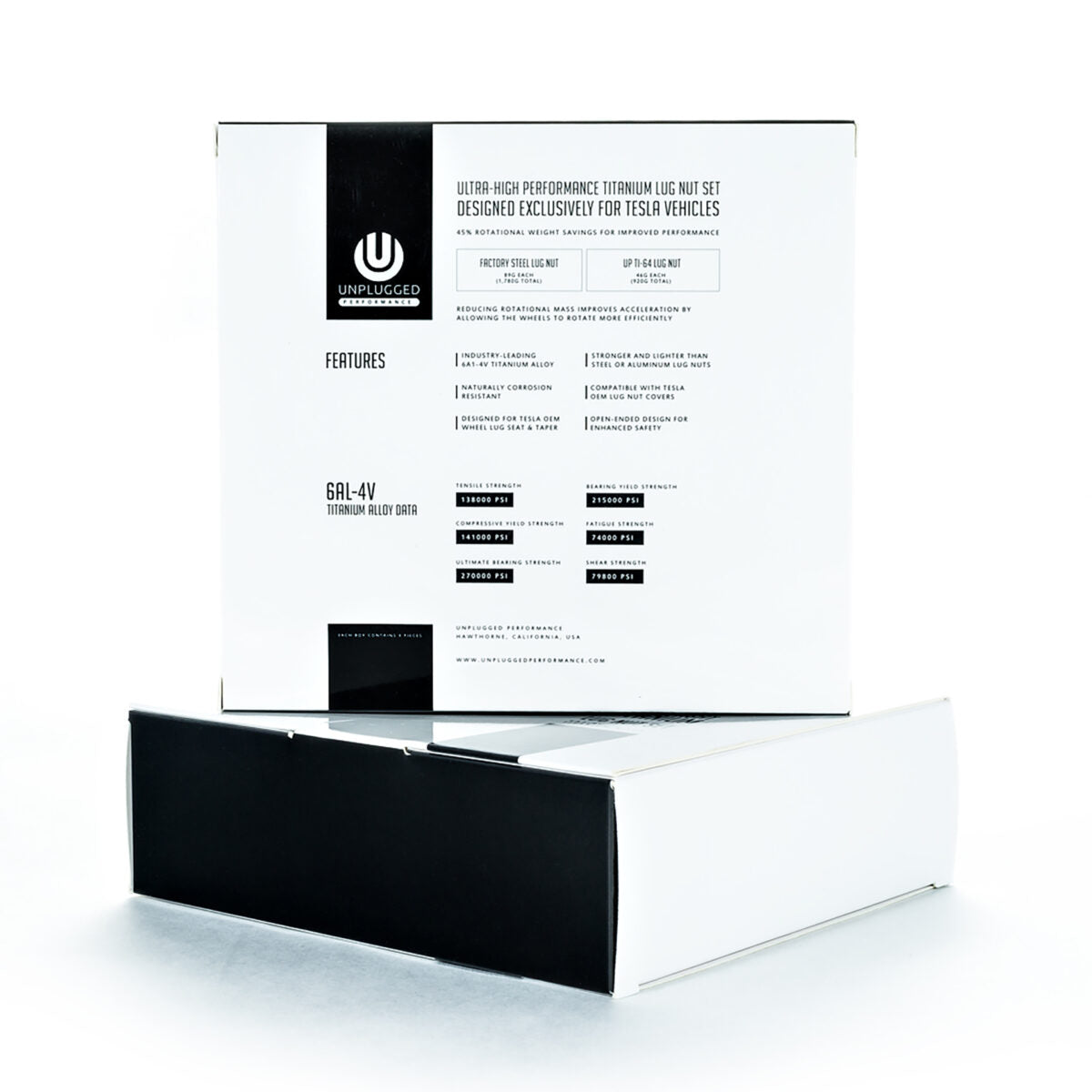 UNPLUGGED PERFORMANCE UP-MU-001-5.1 Lug Nut Set, Titanium 64 Grade, Black Ti DLC Finish, Short Length for TESLA Model 3 Photo-1