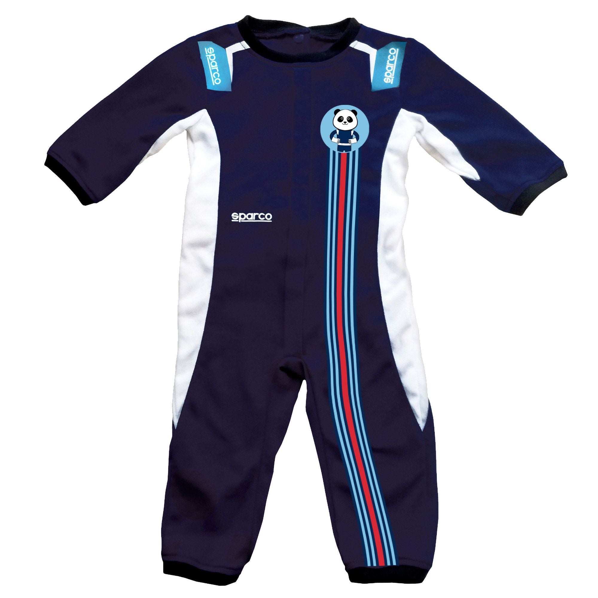 SPARCO 017023BM0912 BABY STRIPES DESIGN SLEEPSUIT, navy blue, size 9-12 months Photo-0