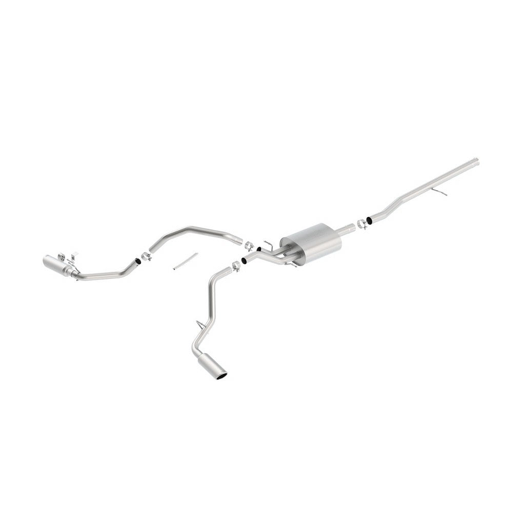 BORLA 140544 Cat Back Exhaust System SILV / SIERRA 1500 2013- 5,3L V8 Ext Standart Cab Touring Side Exit Photo-0