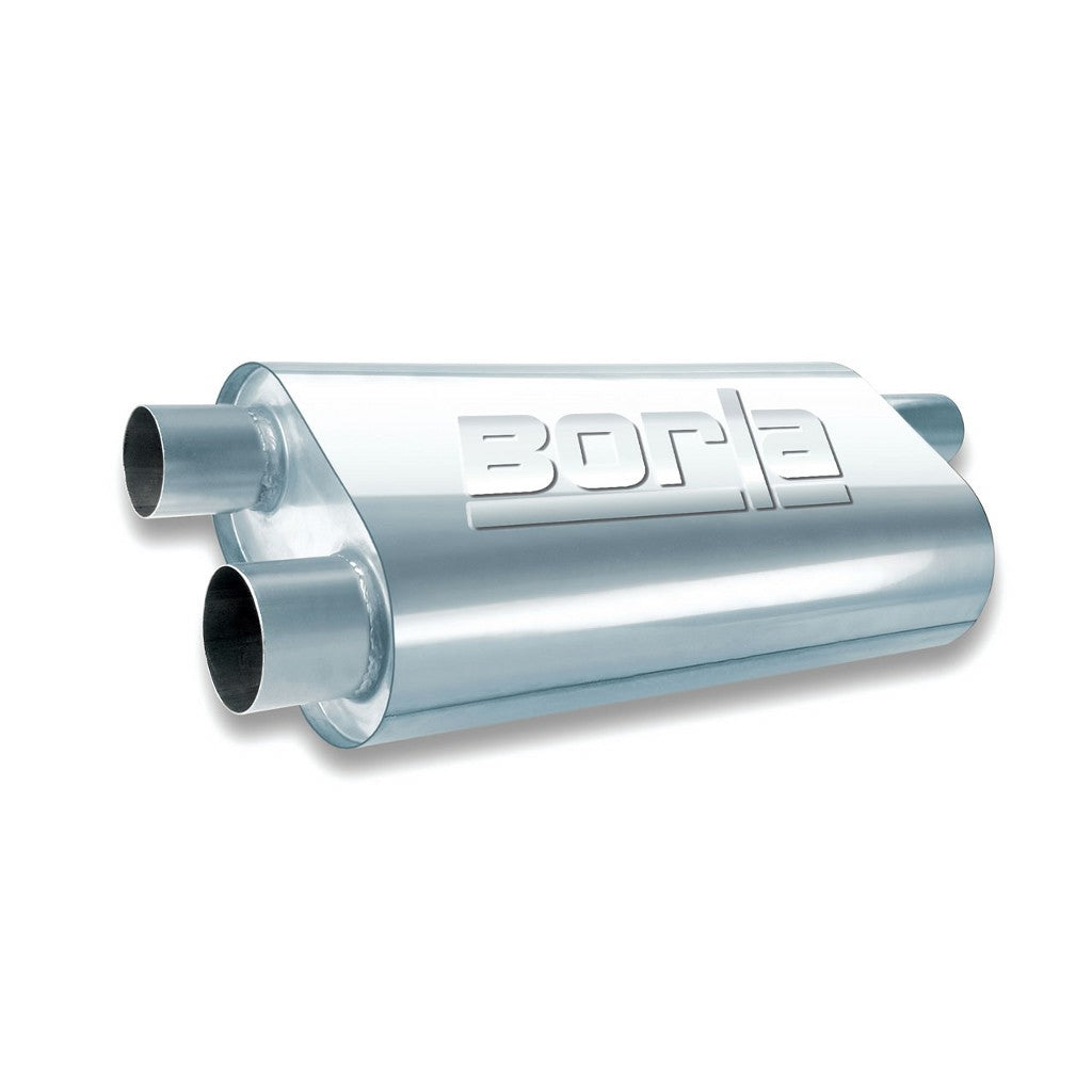 BORLA 40477 Transverse Flow - Single 2.5" Inlet-Dual 2.5" Outlet 19"x5.5"x10.25" Photo-0