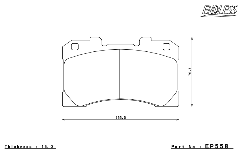 ENDLESS EP558CCRg Front brake pads TOYOTA GR Yaris GXPA16 RC/RZ (17/18-inch wheel) Photo-0