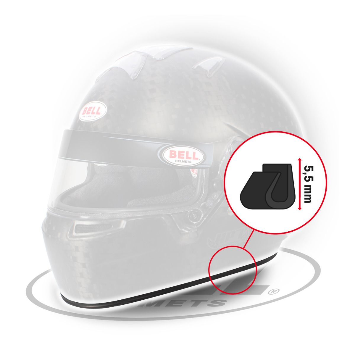 BELL 2090031 Rubber profile kit - trim edge advanced, 5.5mm, 1m length, black Photo-0