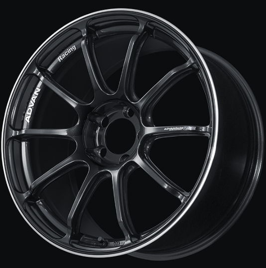 ADVAN YA39J45DBGR Wheel V4354 RSIII 19X9.5 ET45 5-100 BLACK GUNMETALLIC & RING Photo-0