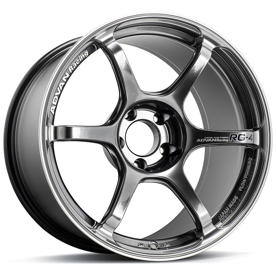 ADVAN YA48E41AHBR Wheel V4988 RG-4 18X7.0 ET41 4-100 RACING HYPER BLACK & RING Photo-0