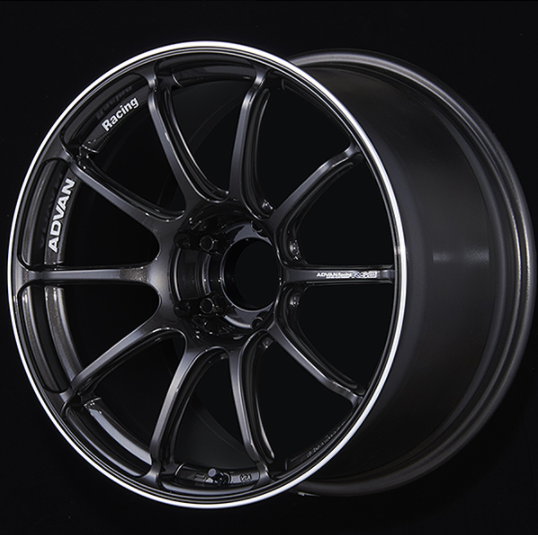 ADVAN YA38I35EBGR Wheel V3792 RSIII 18X9.0 ET35 5-114.3 BLACK GUNMETALLIC & RING Photo-0