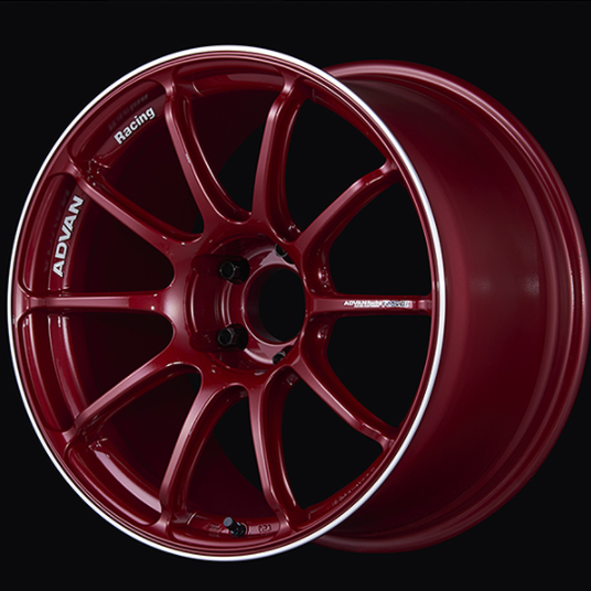ADVAN YA38G48DCRR Wheel V3724 RSIII 18X8.0 ET48 5-100 RACING CANDY RED & RING Photo-0