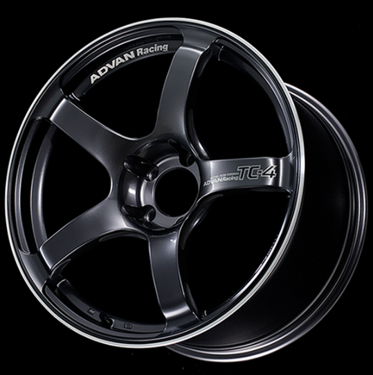 ADVAN YAD6B45AGMR Wheel V4581 TC4 16X5.5 ET45 4-100 RACING GUNMETALLIC & RING Photo-0