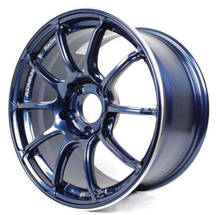 ADVAN YAZ8F50DE Wheel V1816 RZII 18X7.5 ET50 5-100 RACING INDIGO BLUE & RING Photo-0