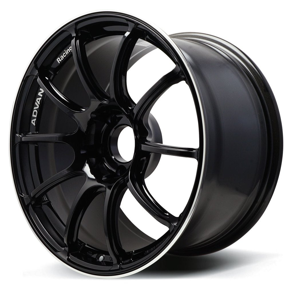 ADVAN YAZ7F45DB Wheel V1764 RZII 17X7.5 ET45 5-100 RACING GLOSS BLACK & RING Photo-0