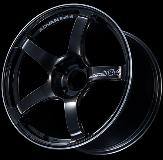 ADVAN YAD8I53WGMR Wheel V3430 TC4 18X9.0 ET53 5-120 RACING GUNMETALLIC & RING Photo-0