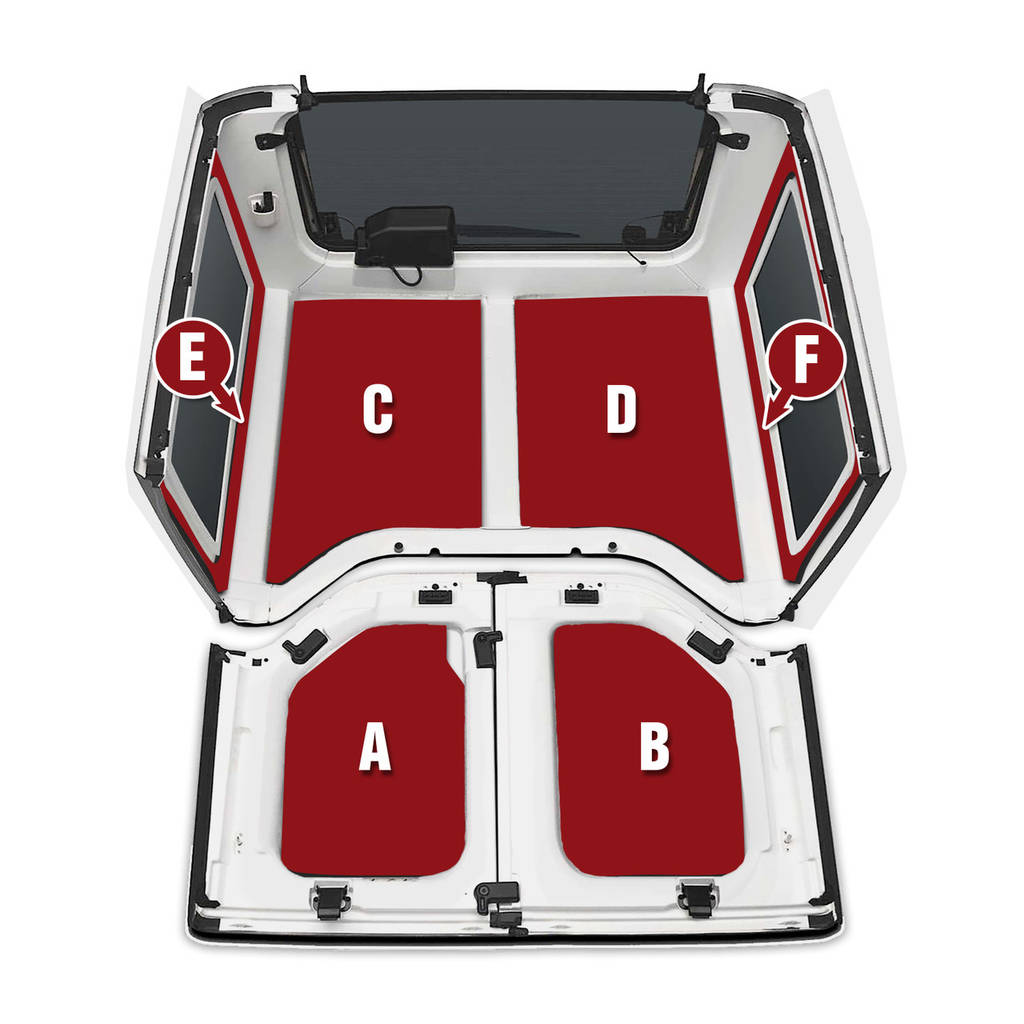 DEI 050287 Sound Deadening HeadLiner & Window Kit JK - 2011-18 - 2-Dr - 6-pc Original Finish - White Photo-5