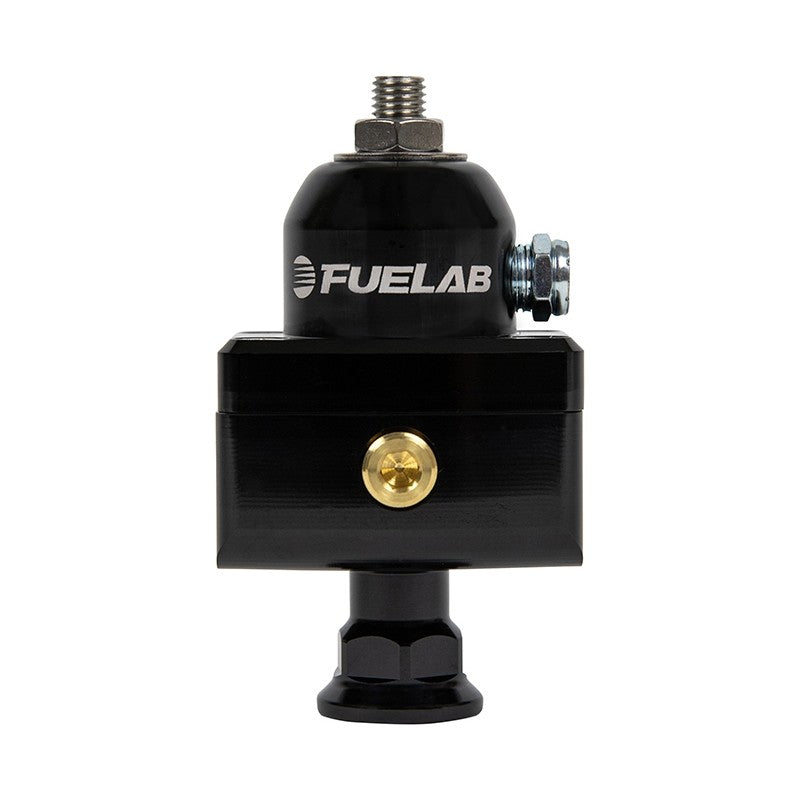 FUELAB 57502-1 Mini Fuel Pressure Regulator Blocking Style Carbureted (1-3 psi, 6AN-In, 6AN-Out) Black Photo-0