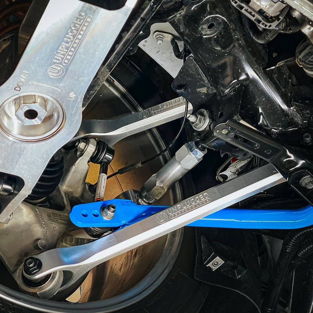 UNPLUGGED PERFORMANCE UP-M3MY-316-1.1 Billet Rear Trailing Arm Set (Lower Aft Link) for TESLA Model 3 / Model Y 2017-2023 Photo-4