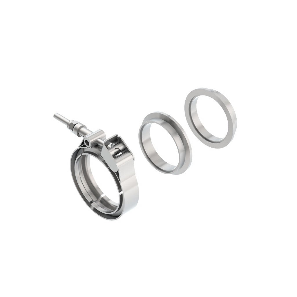 BORLA 18007 CLAMP:V-BAND,2.25",304SS 3 pcs.: Male Flange, Female flange, Clamp 90739, Vibrant #1489 Photo-0
