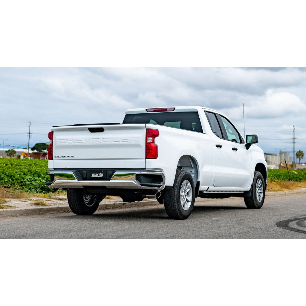 BORLA 140793 Cat-Back™ System SILV/ SIERRA 1500 '19-'21 5.3L V8/ 4.3L V6 AT 2&4WD 4 DR EC STB (78.8") CC SB (69.3) WB 147.4" Photo-1