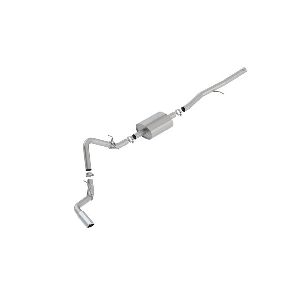 BORLA 140794 Cat-Back™ System SILV/ SIERRA 1500 '19-'21 5.3L/ 4.3L V6 V8 AT 2&4WD 4 DR EC STB (78.8") CC SB (69.3) WB 147.4" Photo-0