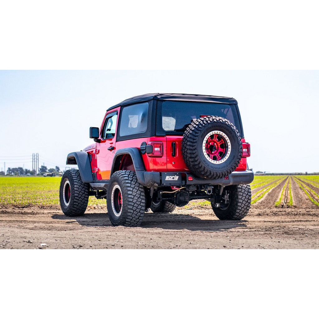 BORLA 140847 Exhaust System Cat-Back 2.50", S-Type (2.75" Turndown Tip) for JEEP Wrangler 3.6L (JL) 2018- Photo-1