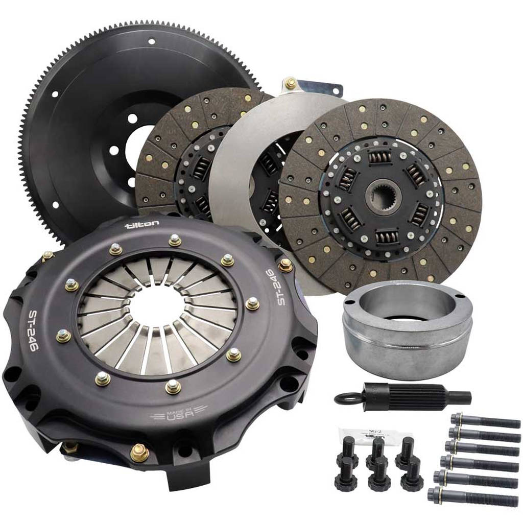 TILTON 55-1012 ST-246 TWIN DISC CLUTCH KIT, ORGANIC DISCS, DODGE CHALLENGER SRT/HELLCAT (2008-ON) Photo-0