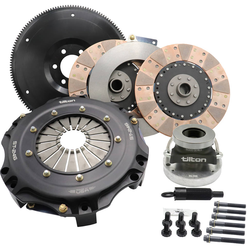 TILTON 55-2006 ST-246 TWIN DISC CLUTCH KIT, CERAMETALLIC DISCS, MUSTANG GT WITH MT-82 TRANS (2011 - 2017), INCLUDES HRB Photo-0