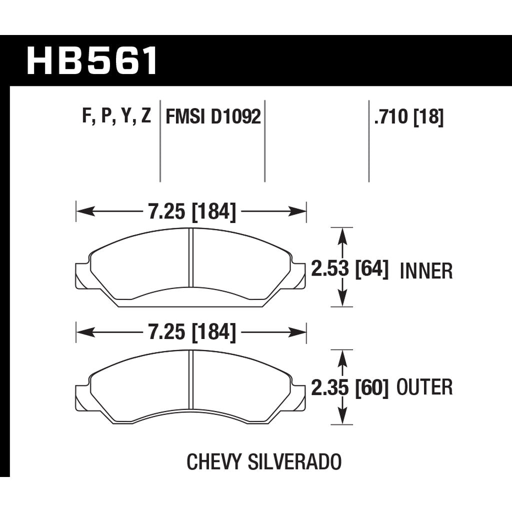 HAWK HB561Z.710 Brake Pads Photo-2
