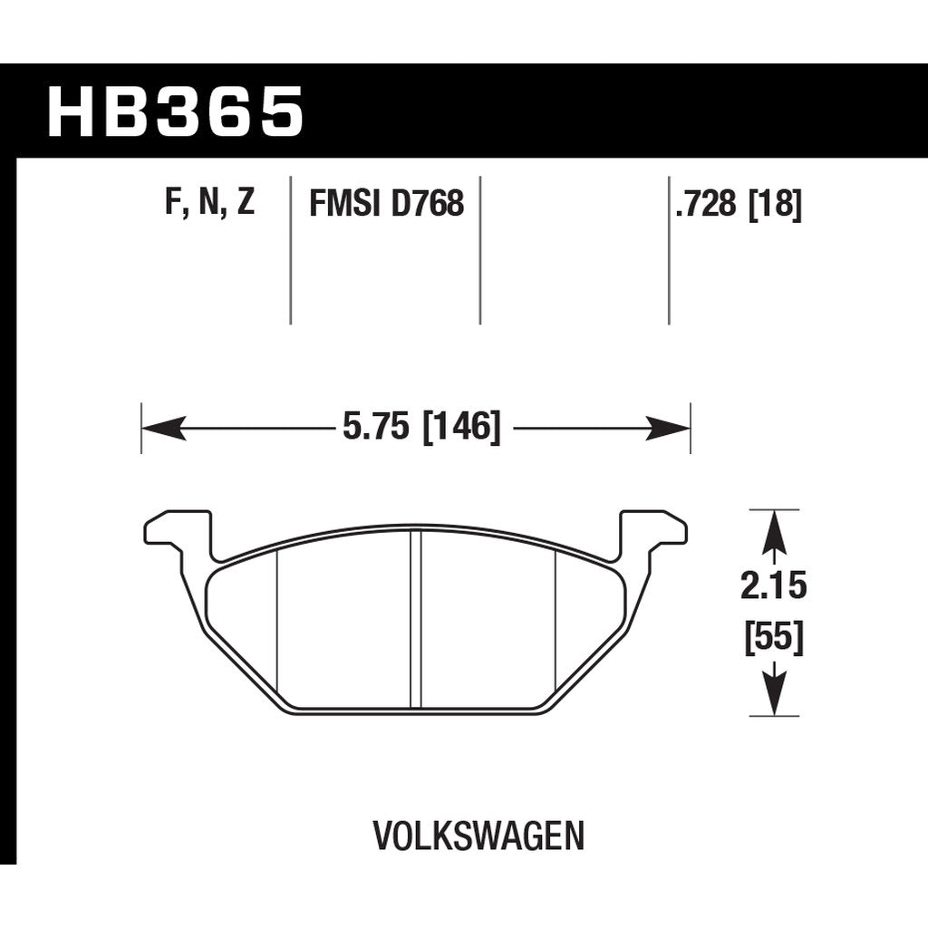 HAWK HB365B.728 Street Brake Pads HPS 5.0 Photo-2