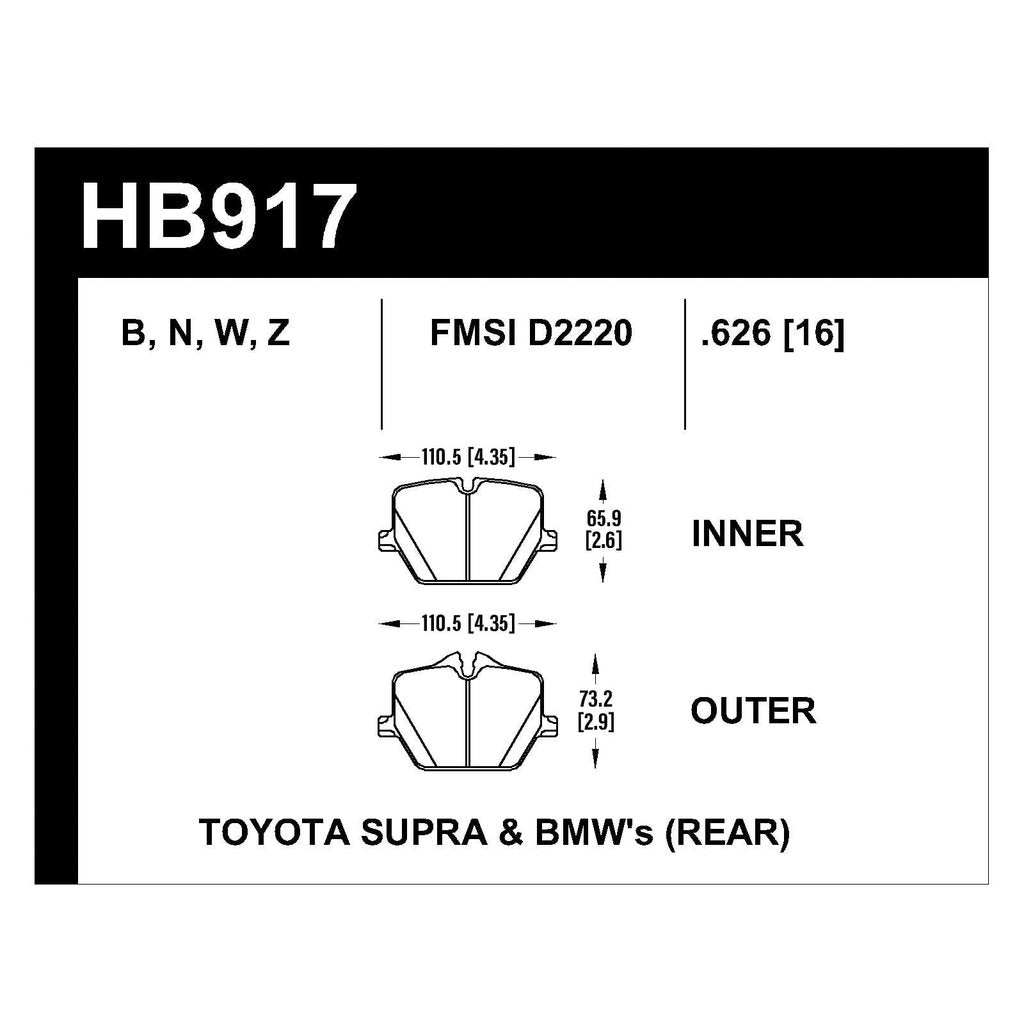 HAWK HB917B.626 Street Brake Pads HPS 5.0 Photo-2