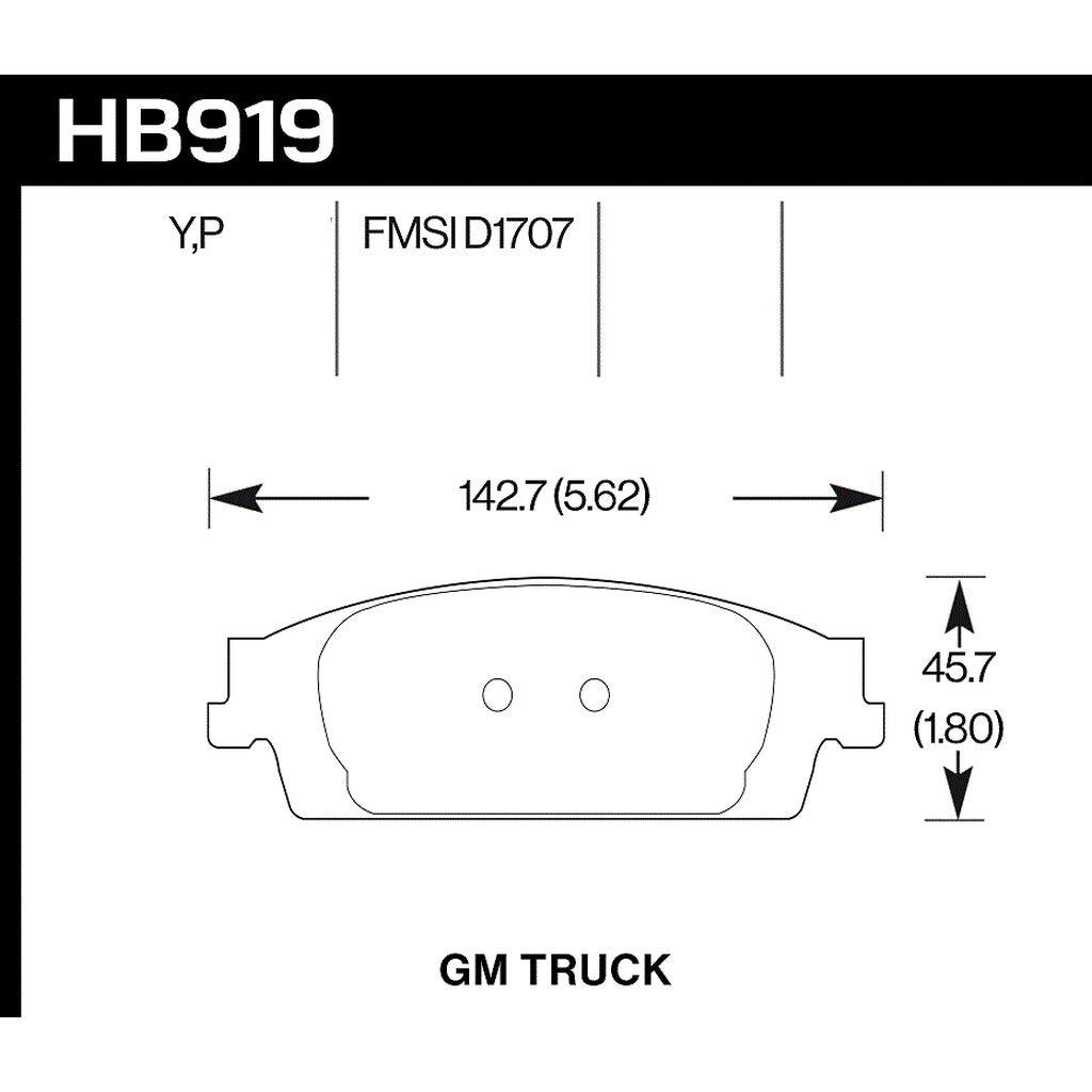 HAWK HB919Y.670 Street Brake Pads PC Photo-2