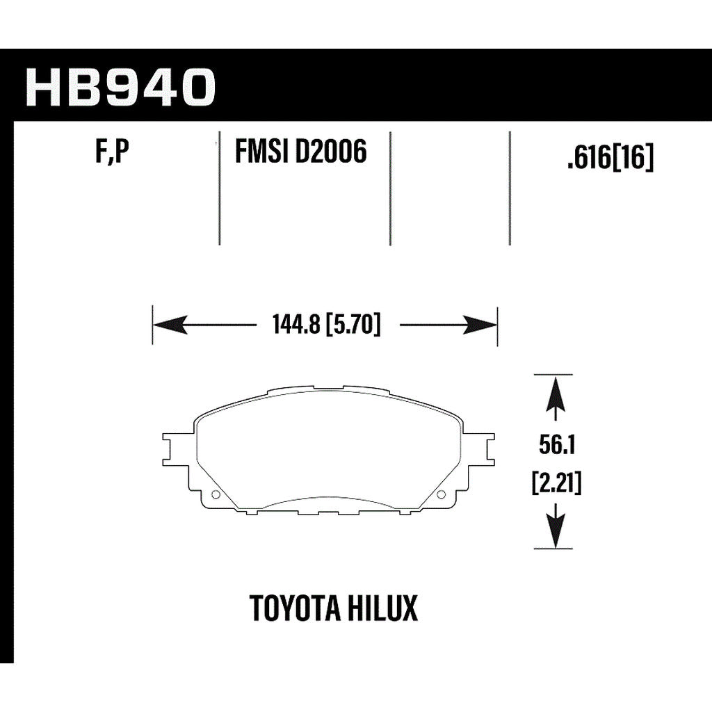 HAWK HB940P.616 Street Brake Pads SuperDuty Photo-2