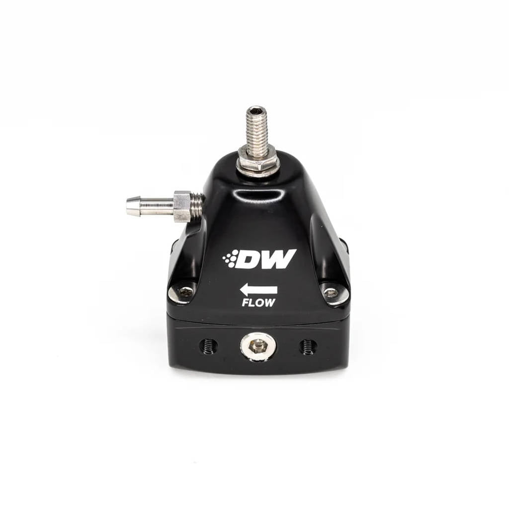 DEATSCHWERKS 6-1001-FRB DWR1000iL in-line adjustable fuel pressure regulator, universal fitment - black Photo-0