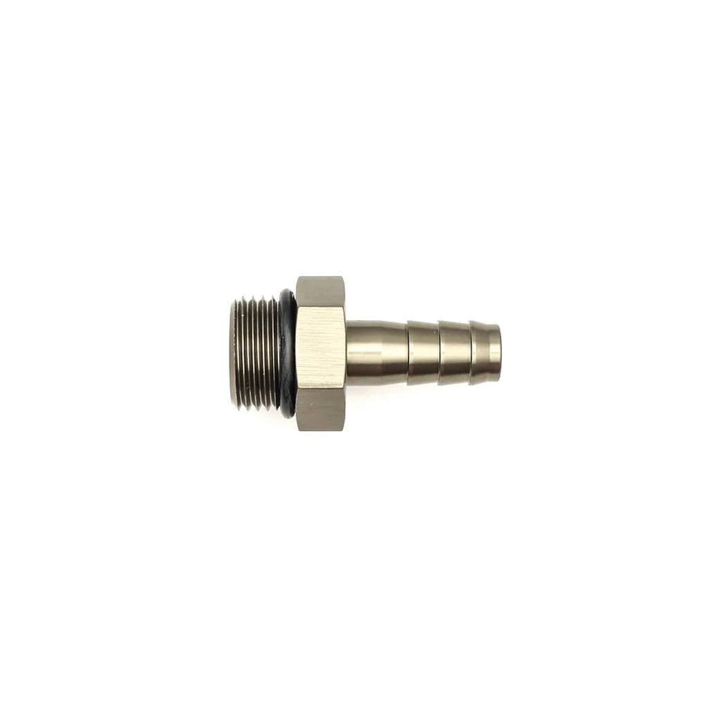 DEATSCHWERKS 6-02-0507 8AN ORB Male to 3/8-inch Male Triple Barb Fitting (incl O-Ring) Photo-0
