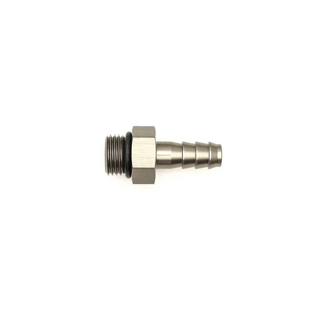 DEATSCHWERKS 6-02-0502 6AN ORB Male to 5/16-inch Male Triple Barb Fitting (incl O-Ring) Photo-0