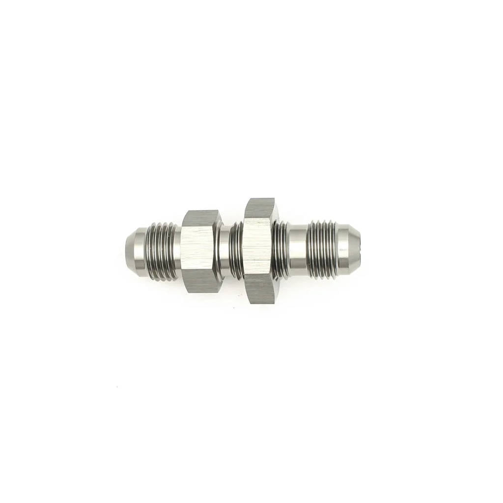 DEATSCHWERKS 6-02-0708 6AN Male Flare to 6AN Male Flare Bulkhead Adapter (incl Nut) Photo-0