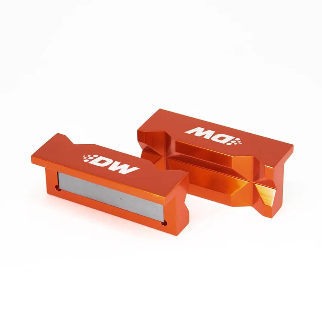 DEATSCHWERKS 6-02-1007 4" Aluminum Soft Jaws with Magnet (orange anodized) Photo-0