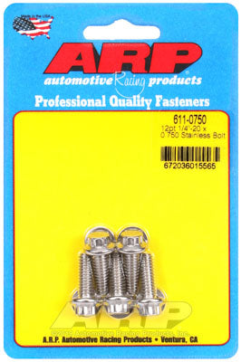 ARP 611-0750 SAE Bolt Kit 1/4-20 x 0.750 12pt SS bolts Photo-0