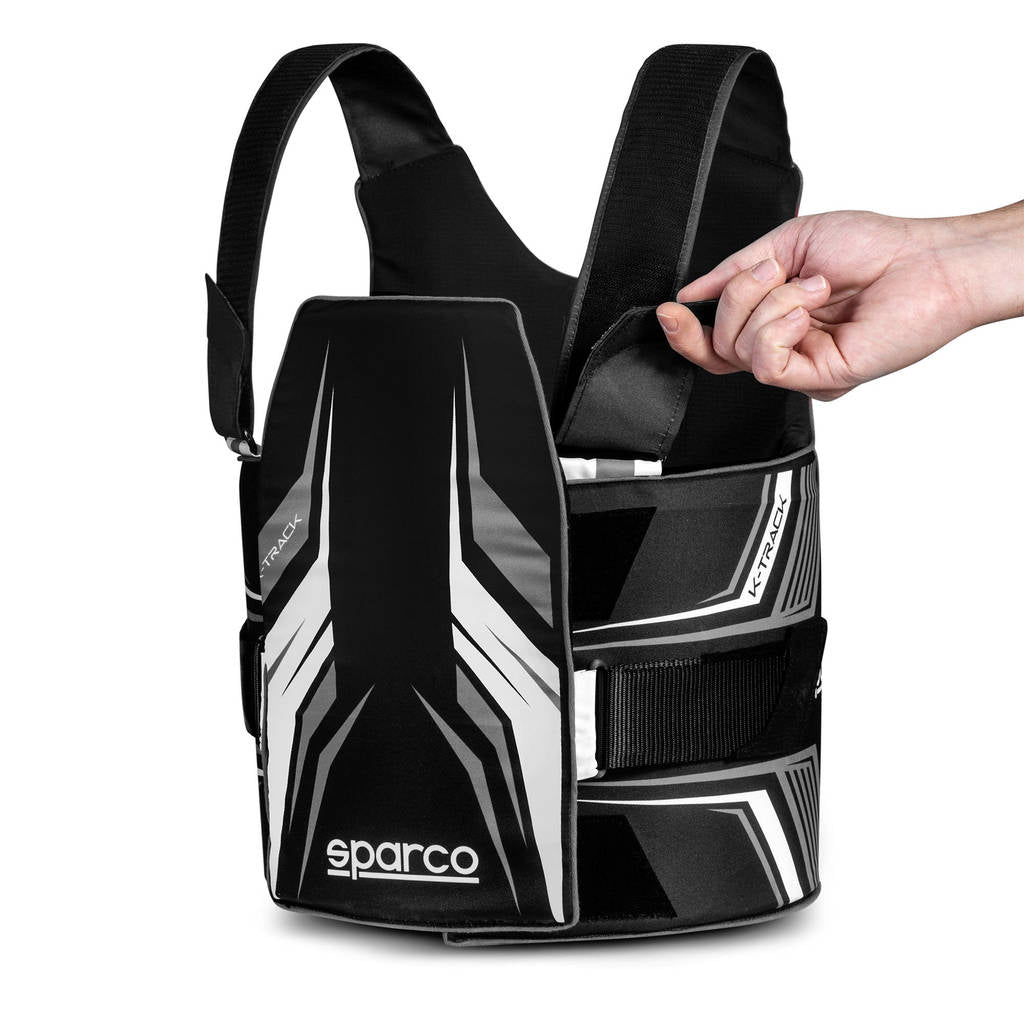 SPARCO 002406KNRBI1213 K-TRACK Karting Rib Protector, FIA 8870-2018, child, black/white, size 120-130 Photo-3