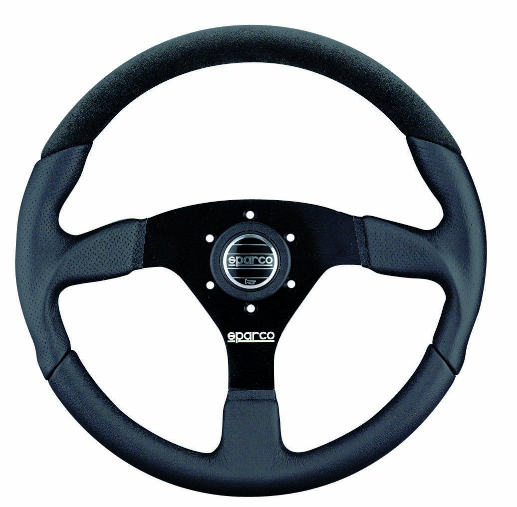 SPARCO 015TL522TUV Steering wheel L505, leather/suede, black, diam.350mm, reach 00mm Photo-0