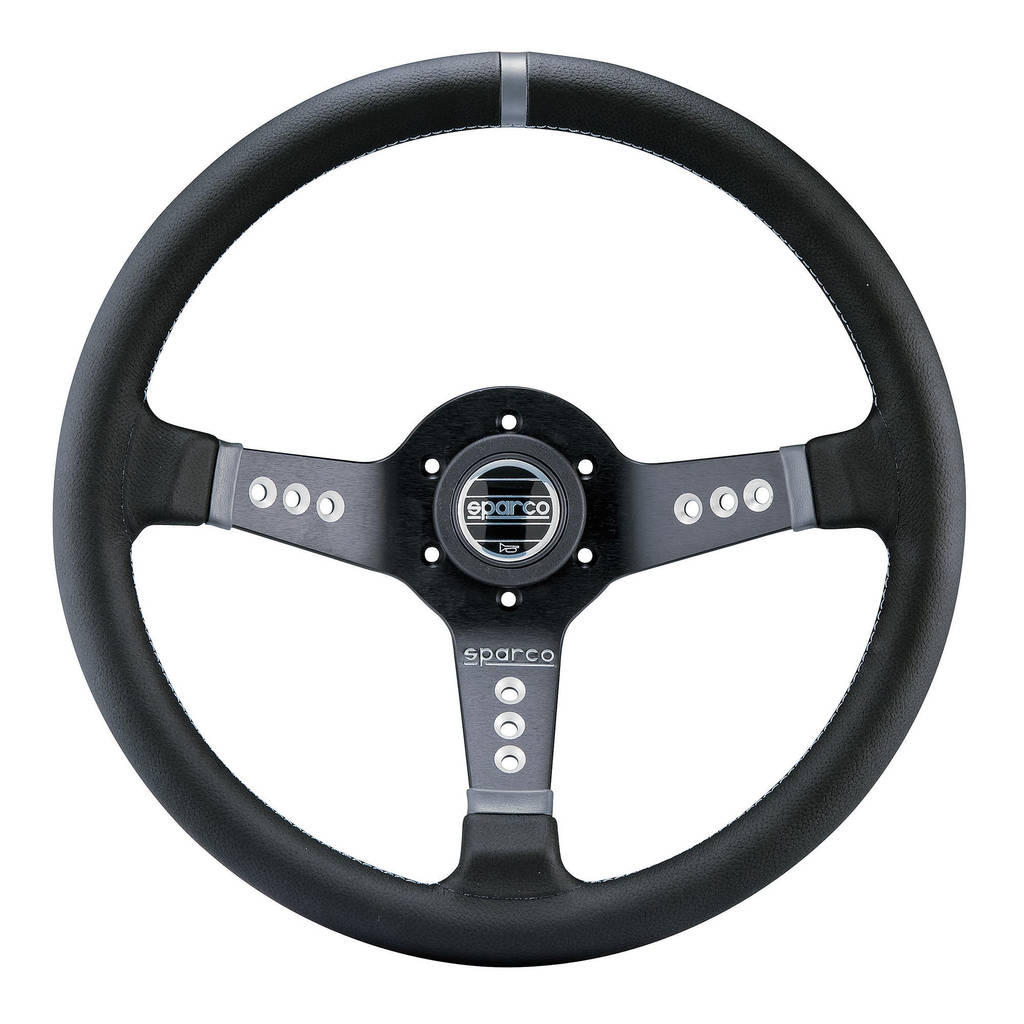 SPARCO 015L800PL Steering wheel L777, leather, black/titan, diam.350mm, reach 63mm Photo-0