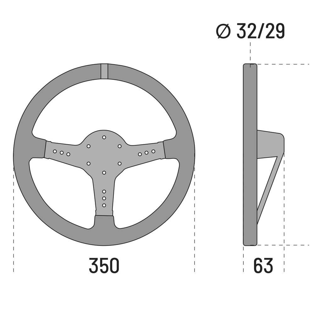 SPARCO 015L800PL Steering wheel L777, leather, black/titan, diam.350mm, reach 63mm Photo-2