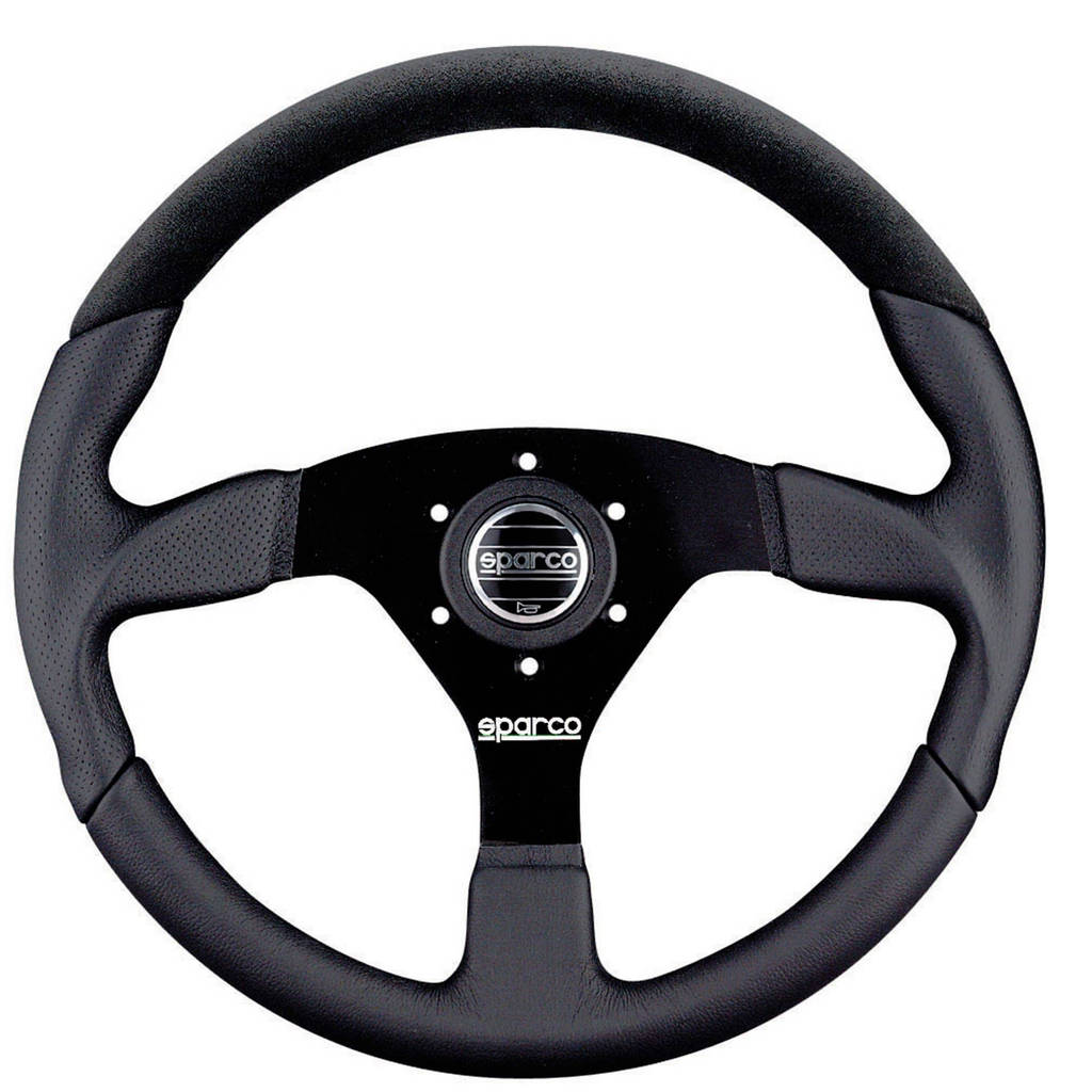 SPARCO 015TL522TUV Steering wheel L505, leather/suede, black, diam.350mm, reach 00mm Photo-1