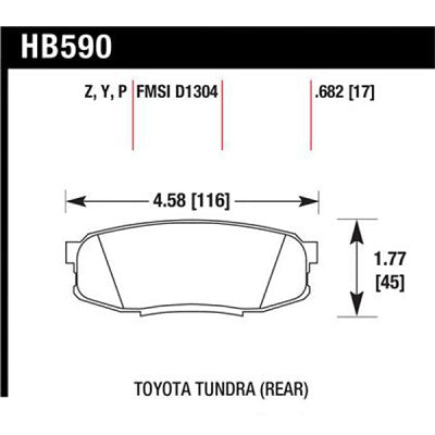 HAWK HB590P.682 SuperDuty Rear TOYOTA LC200/SEQUOIA/TUNDRA/LEXUS LX570/MMC Pajero 4 Photo-1