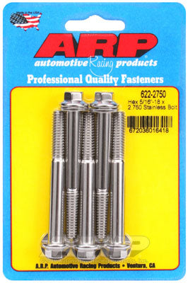 ARP 622-2750 SAE Bolt Kit 5/16-18 x 2.750 hex SS bolts Photo-0
