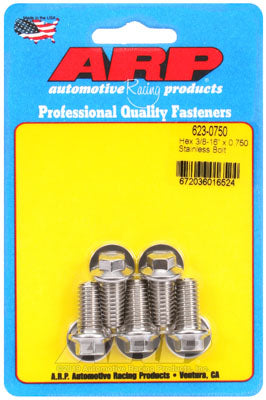 ARP 623-0750 SAE Bolt Kit 3/8-16 x 0.750 hex SS bolts Photo-0