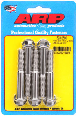 ARP 623-2500 SAE Bolt Kit 3/8-16 x 2.500 hex SS bolts Photo-0