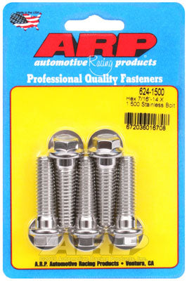 ARP 624-1500 SAE Bolt Kit 7/16-14 X 1.500 hex 1/2 wrenching SS bolts Photo-0