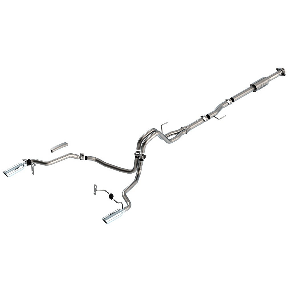 BORLA 140864 Cat-Back™ System F-150 2021 2.7L/3.5L V6 AT 2+4WD 4DR CC SB EC STB (145.4" WB) LARIAT, KING RANCH, PLATINUM, LTD 3", 2.25" "ATAK" S RD RL AC SR TIP: 4" RD X 14" CHROME Photo-0