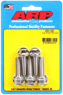 ARP 625-1250 SAE Bolt Kit 3/8-16 x 1.250 hex 7/16 wrenching SS bolts Photo-0