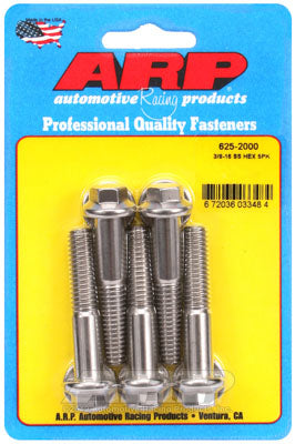 ARP 625-2000 SAE Bolt Kit 3/8-16 x 2.000 hex 7/16 wrenching SS bolts Photo-0
